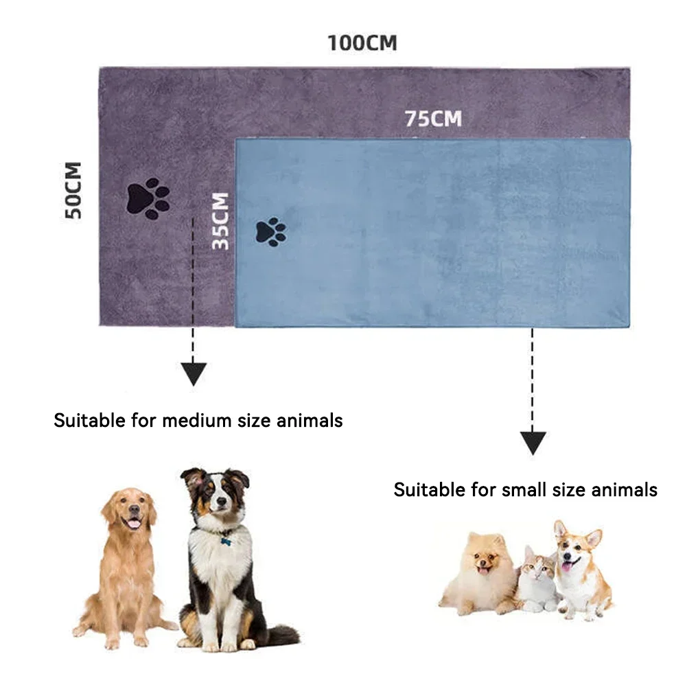 35*75cm/50*100cm Highly Absorbent Dog Towels Breathable Microfiber Pet Grooming Towel Fast-Drying Super Soft Pet Cloth - Image 6