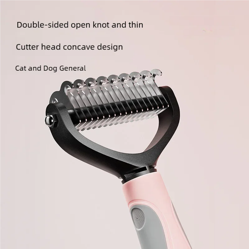 Pet Deshedding Brush Double Sided Pet Grooming Tool for Shedding and Dematting - Stainless Steel Dog Comb with Effective Results - Image 4