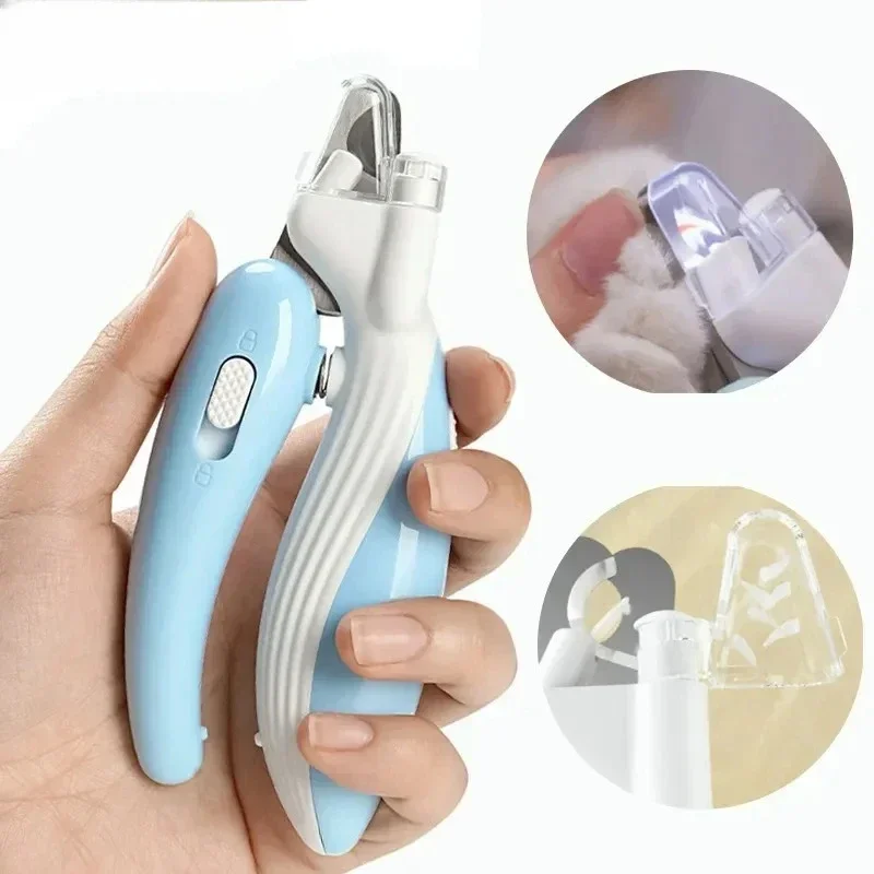 Safe Pet Nail Clippers with LED Light,Professional Claw Grooming Scissors Trimmer for Dogs Cats Rabbits,Stainless Steel Portable