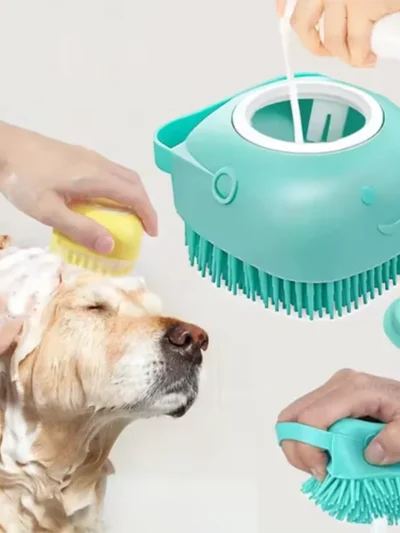 New Bath Massage Brush Bathroom Multifunctional Puppy Big Dog Cat Soft Safety Silicone Pet Accessories for Dogs Cats Tools